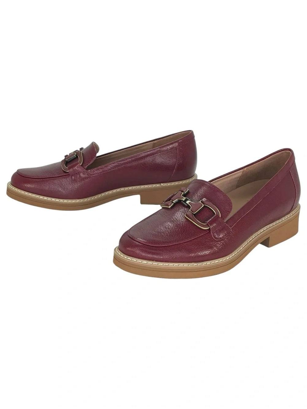 Naturalizer Theo Cranberry Leather Womens Loafers Size 5.5M